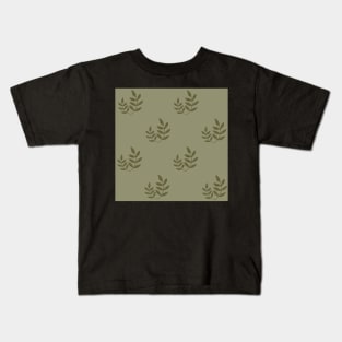 Avery  leaf stem sage olive woodland earth tones mushrooms toadstools Kids T-Shirt